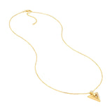 14K Gold Triangle Diamond Pendant Necklace