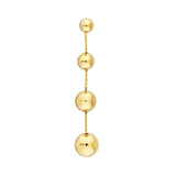 14K Gold Graduated Bead Dangle Earrings