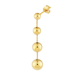 14K Gold Graduated Bead Dangle Earrings