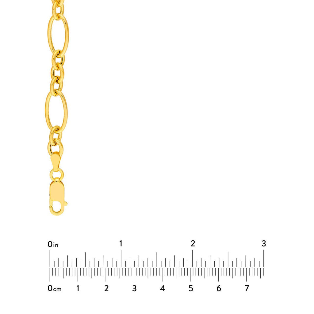 14K Gold Figaro Style Rolo Chain Necklace