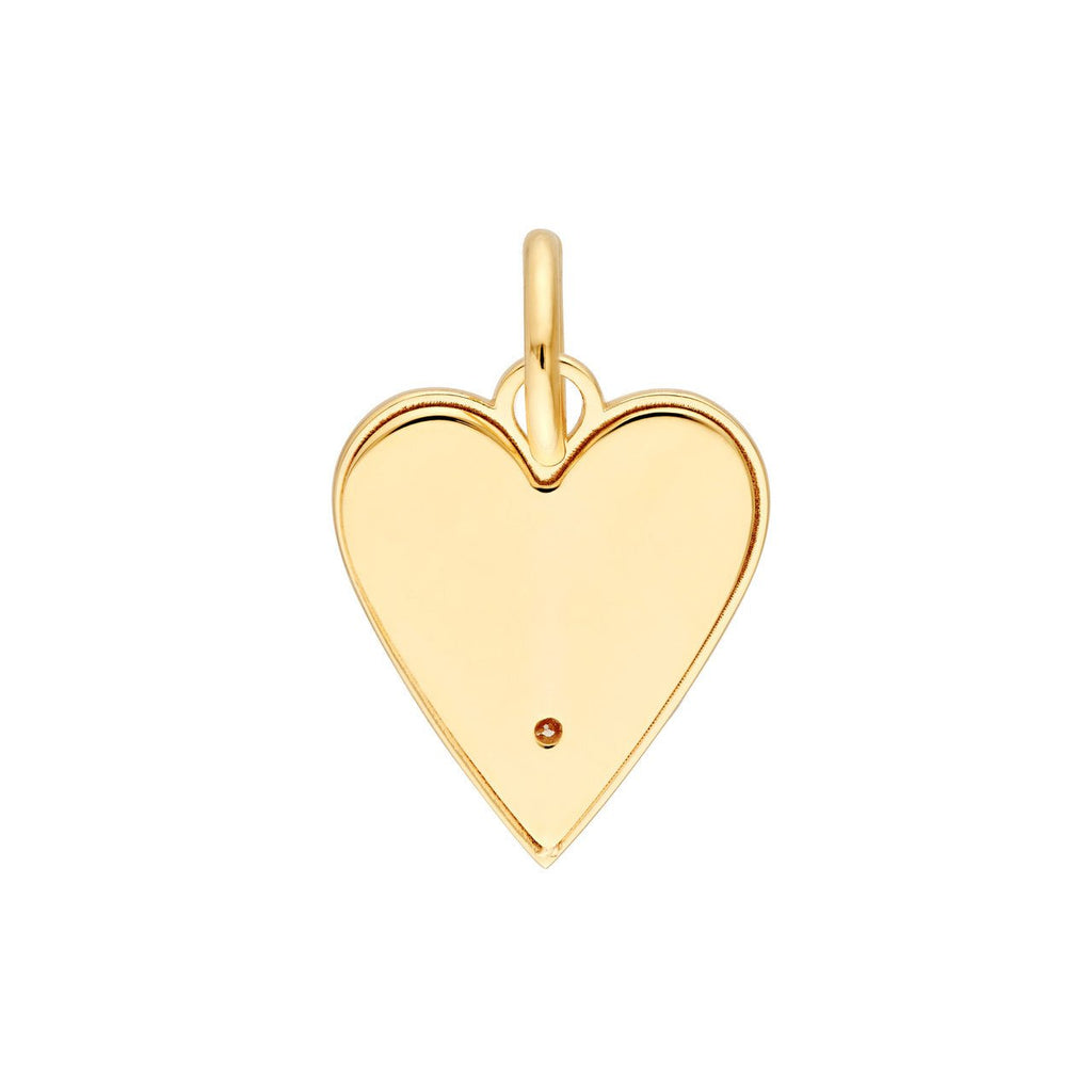 14K Gold Framed Fluted Diamond Heart Pendant