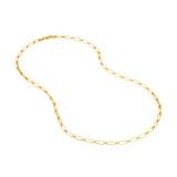 14K Gold Oval and Round Link Chain Necklace