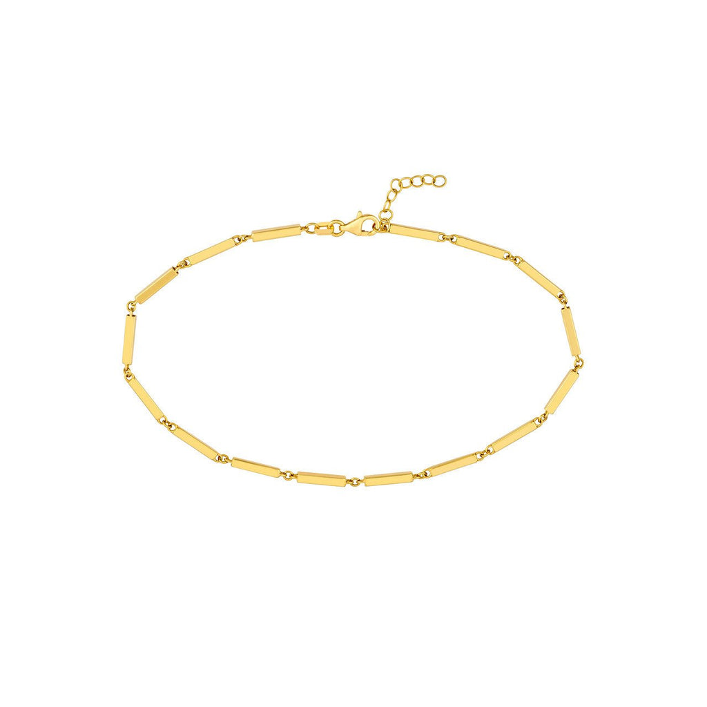14K Gold Short Bar Chain Bracelet