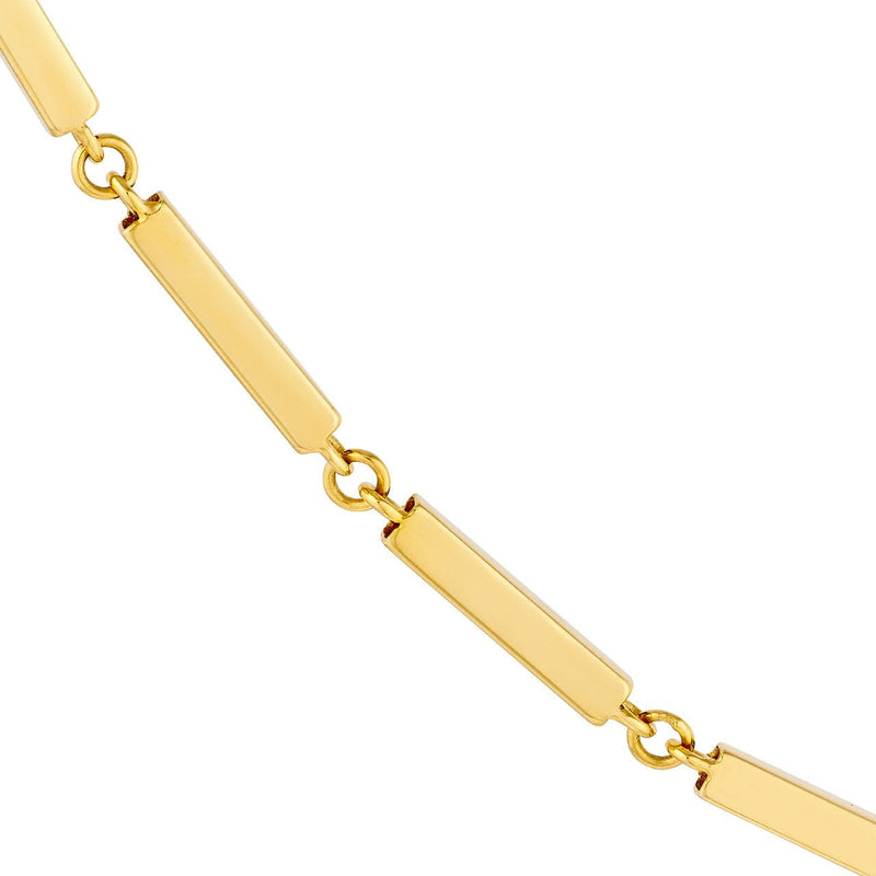 14K Gold Short Bar Chain Bracelet