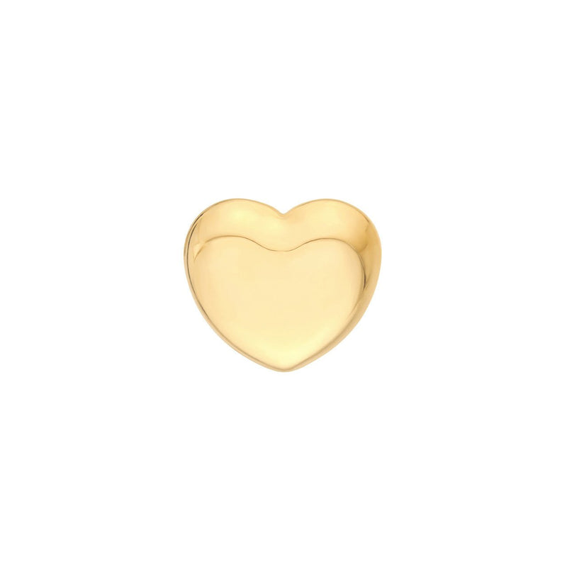 14K Gold Puffy Heart Stud Earrings
