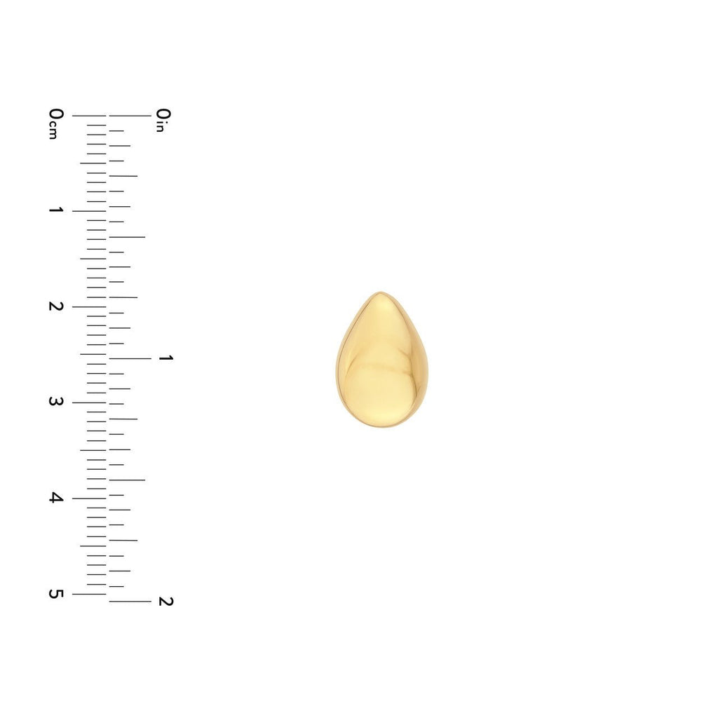14K Gold Puffy Teardrop Stud Earrings