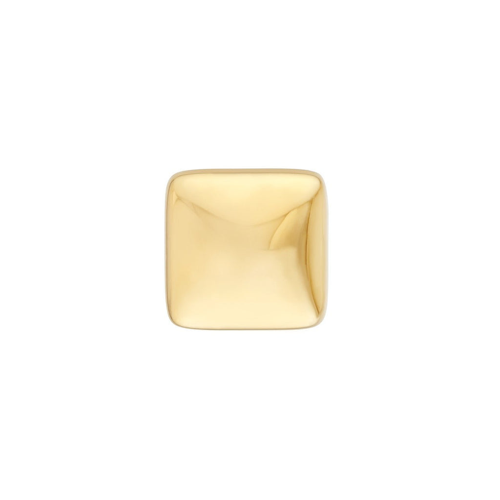 14K Gold Puffy Square Stud Earrings