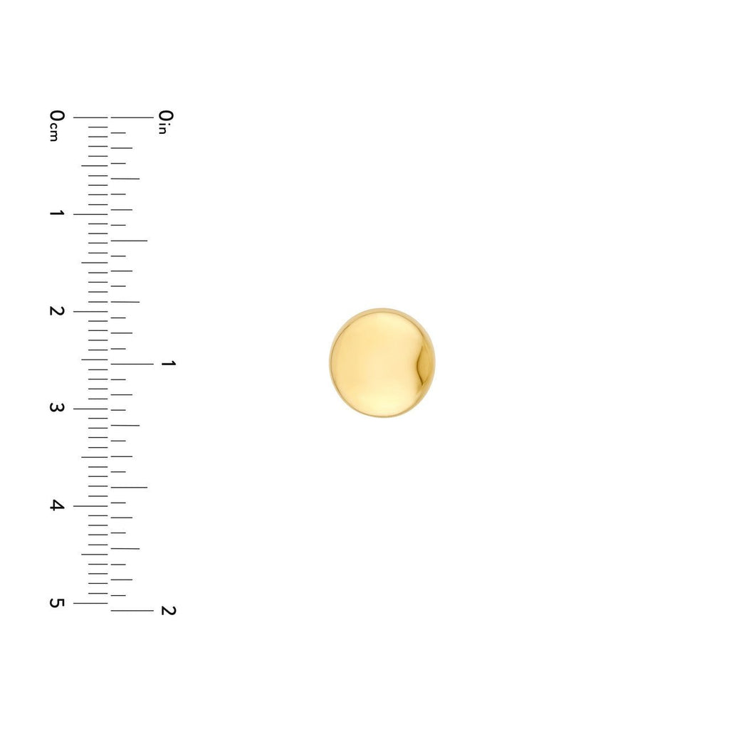 14K Gold Puffy Round Stud Earrings