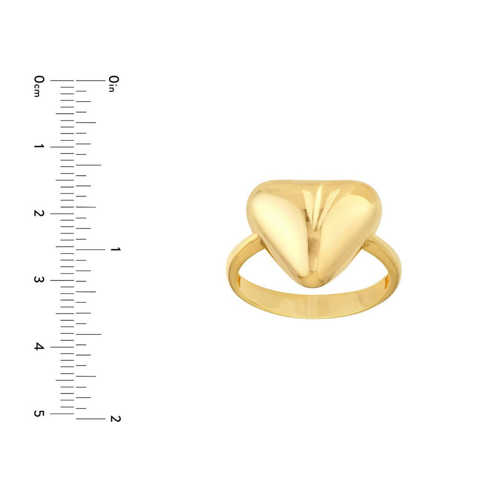 14K Gold Puffy Triangle Ring