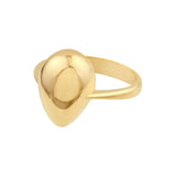 14K Gold Puffy Tear Drop Ring