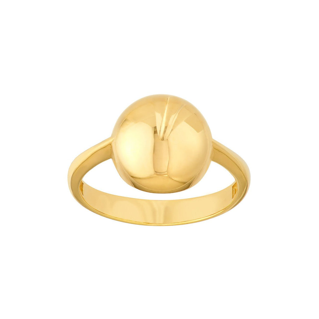 14K Gold Puffy Sphere Ring