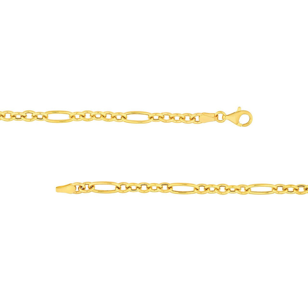 14K Gold Oval Link 5+1 Chain Necklace