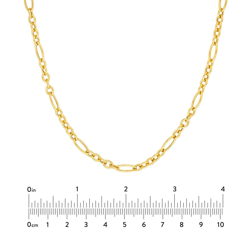 14K Gold Oval Link 5+1 Chain Necklace