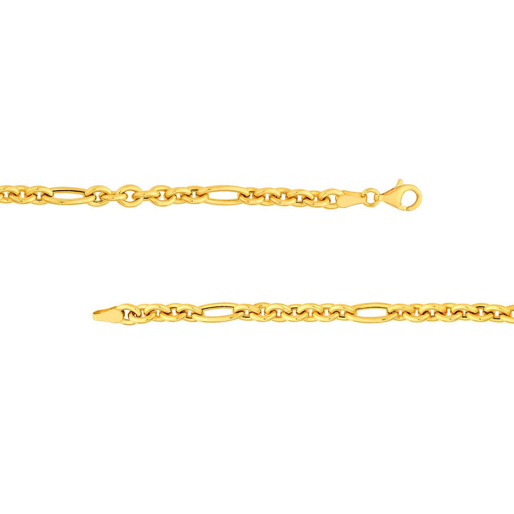14K Gold Oval Link 7+1 Chain Necklace