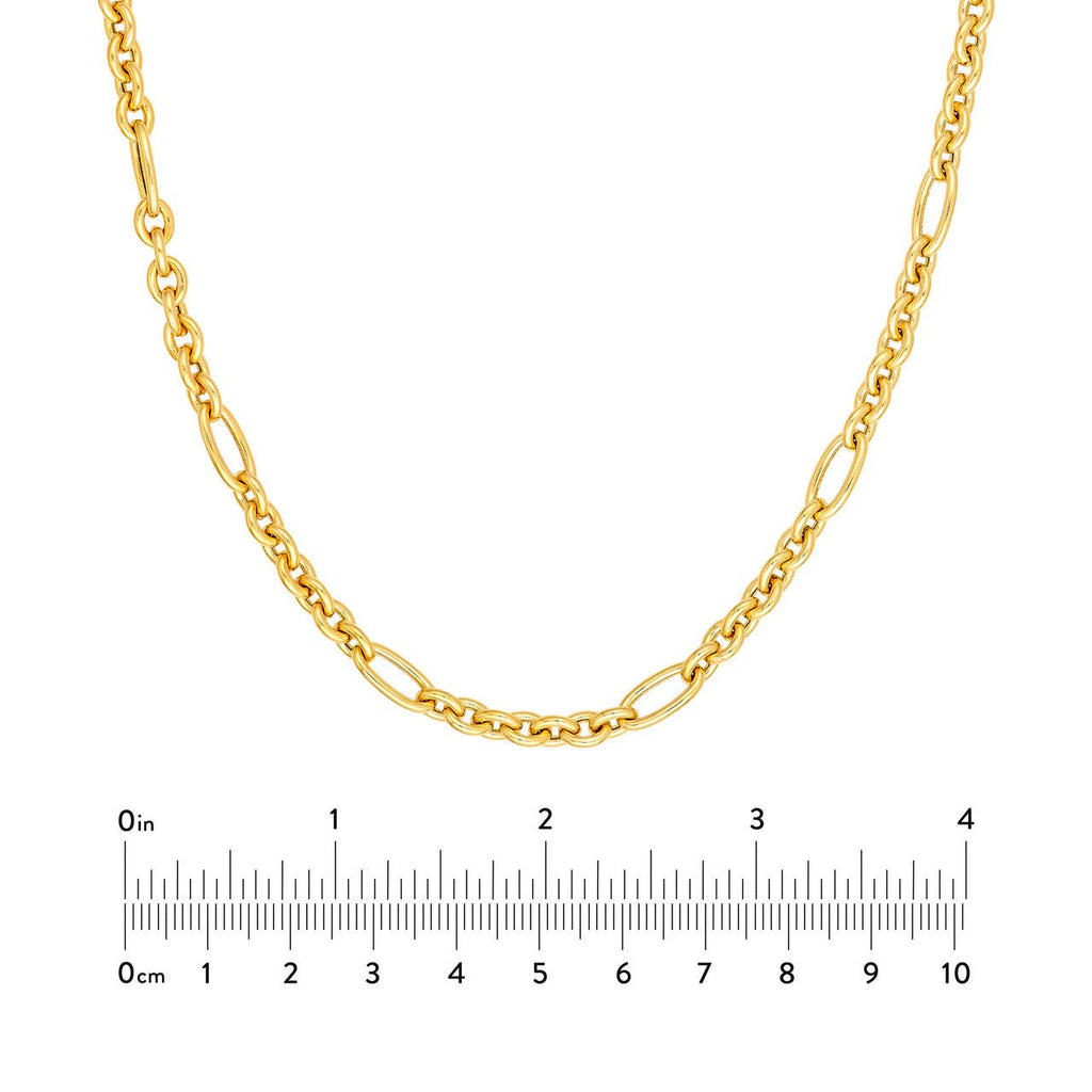 14K Gold Oval Link 7+1 Chain Necklace
