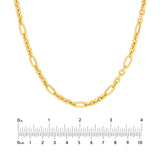 14K Gold Alternating Twisted 5+1 Oval Link Necklace