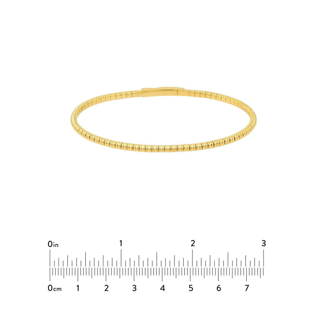 14K Gold Ribbed Flexible Bangle