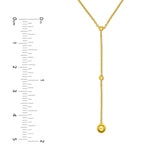 14K Gold Beaded Lariat Necklace