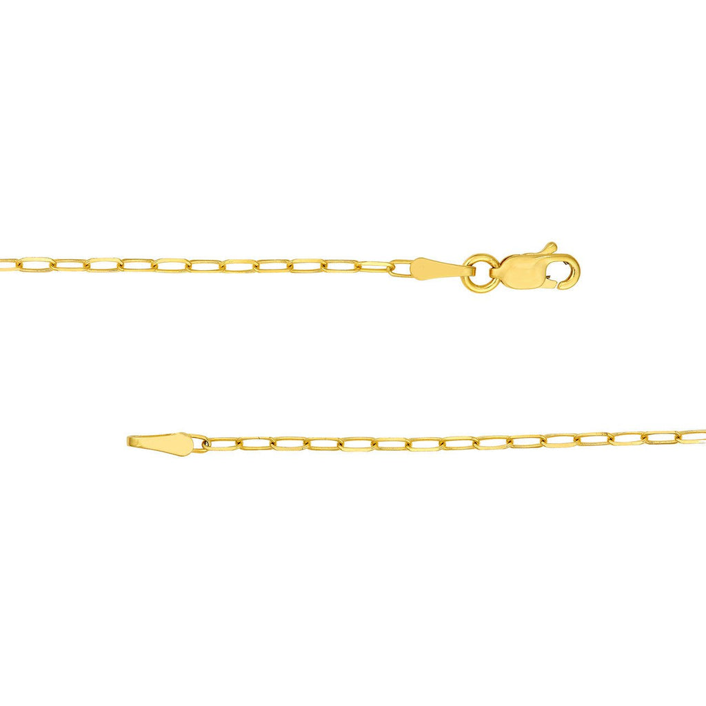 14K Gold Paperclip Alternating Bead Necklace