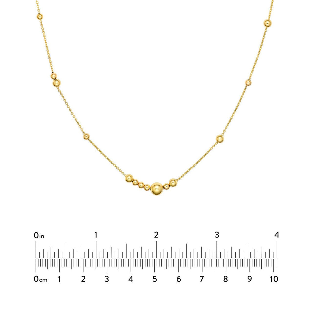 14K Gold Alternating Bead Chain Necklace