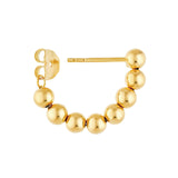 14K Gold Connected Chain Bead Stud Earrings