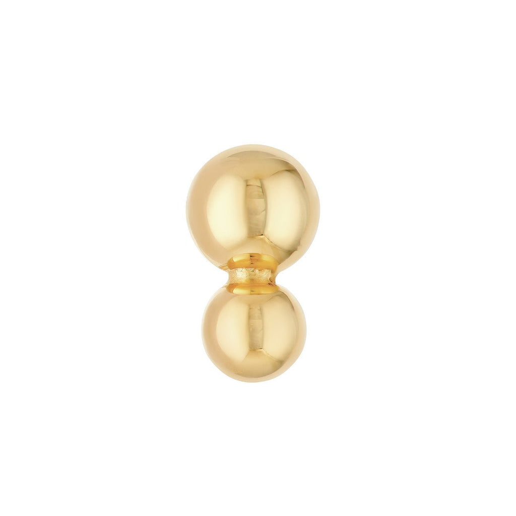 14K Gold Double Bead Stud Earrings