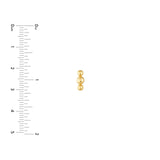 14K Gold Trio Bead Stud Earrings