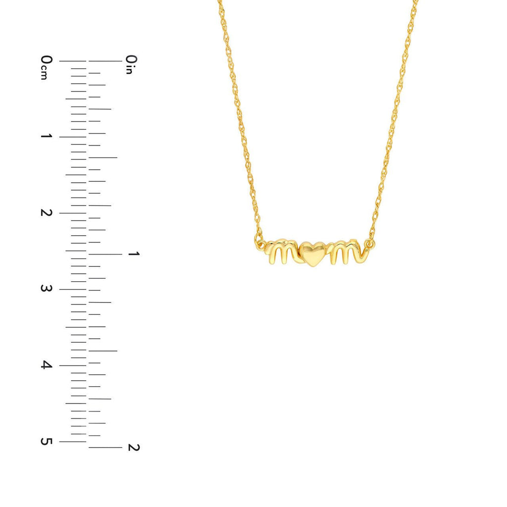 14K Gold Connected Mom Heart Pendant Necklace
