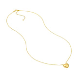 14K Gold Large Puffy Heart Pendant Necklace