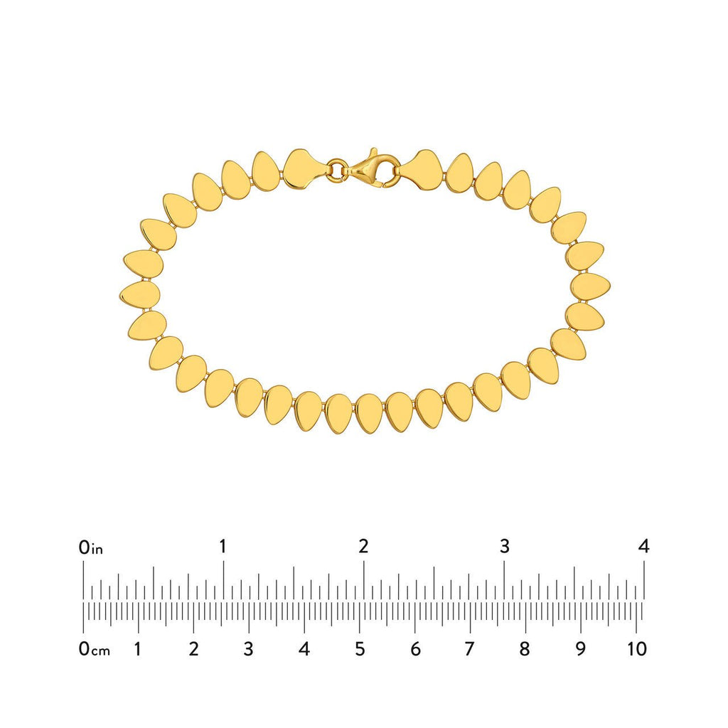 14K Gold Flat Teardrop Link Bracelet