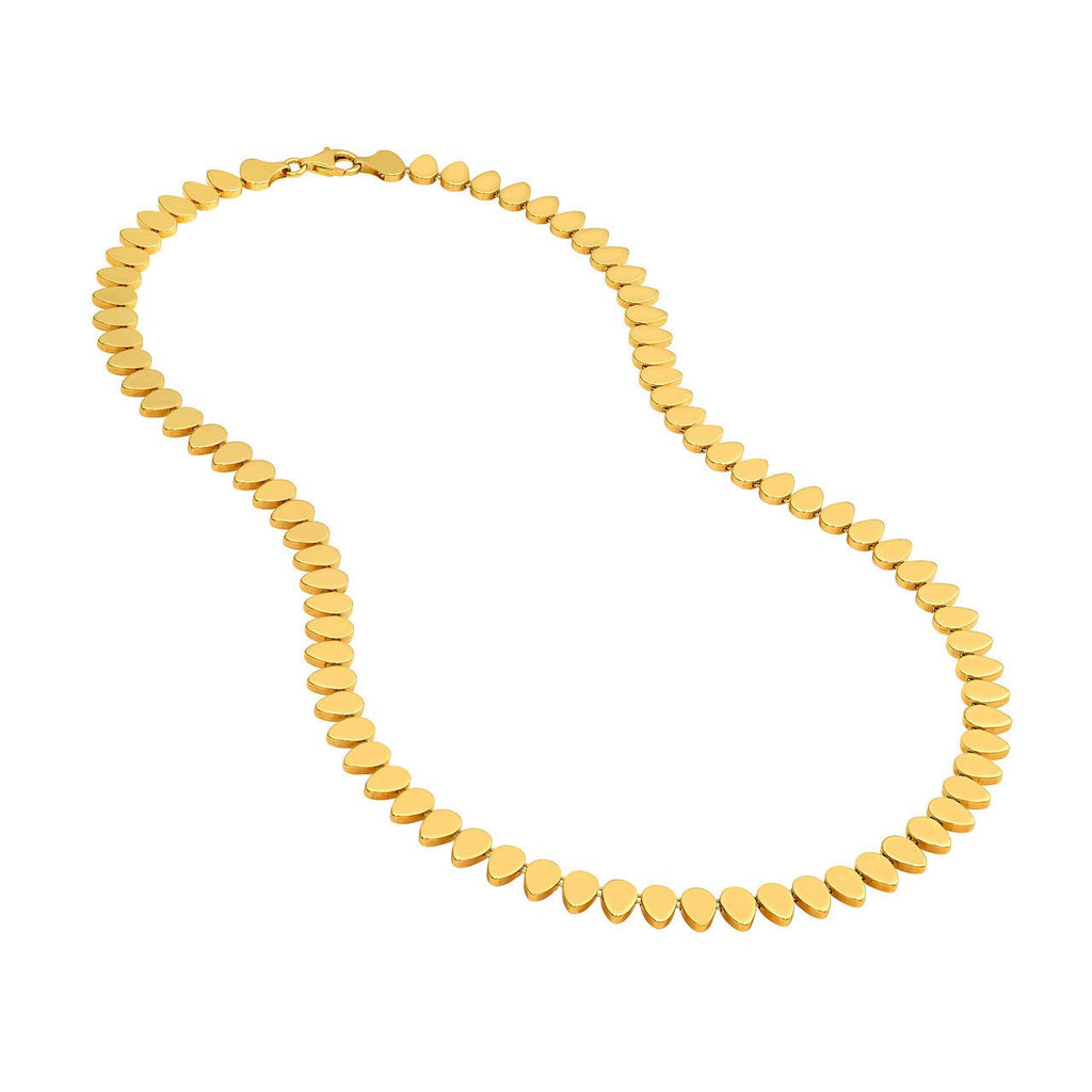 14K Gold Flat Teardrop Link Chain Necklace