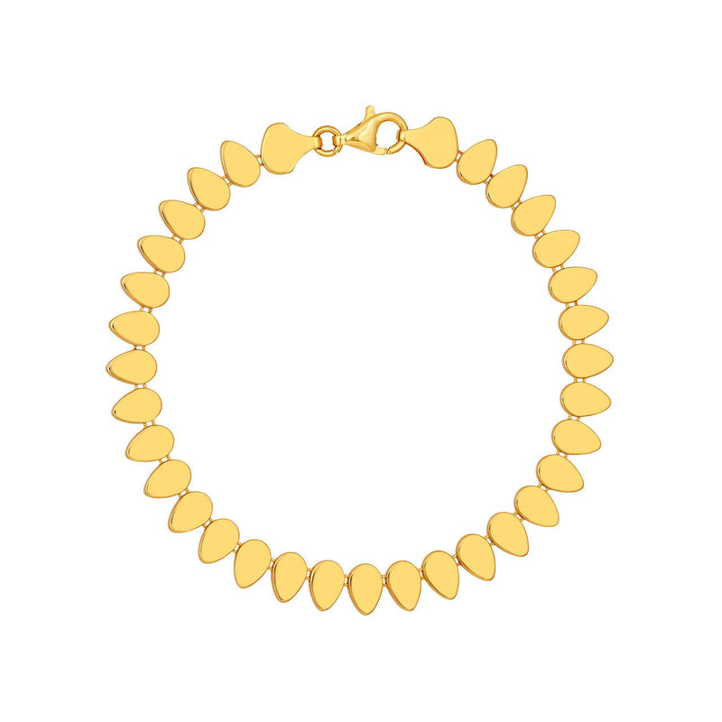 14K Gold Flat Teardrop Link Bracelet