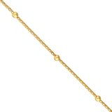 14K Gold Diamond Cut Beaded Popcorn Chain Necklace