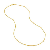 14K Gold Diamond Cut Beaded Popcorn Chain Necklace