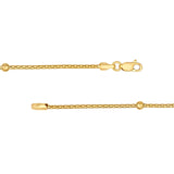 14K Gold Diamond Cut Beaded Popcorn Chain Necklace