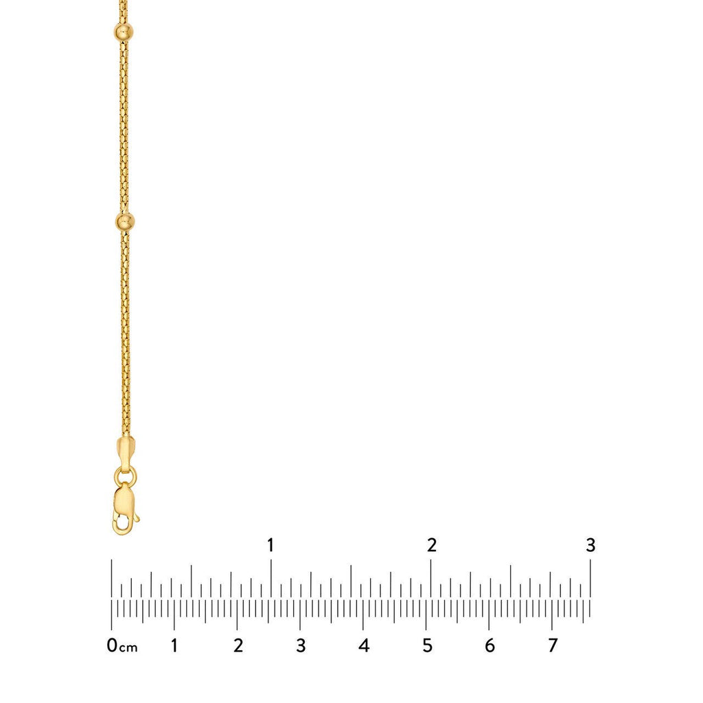 14K Gold Diamond Cut Beaded Popcorn Chain Necklace