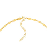 14K Gold Oval Shape Link Lariat Necklace