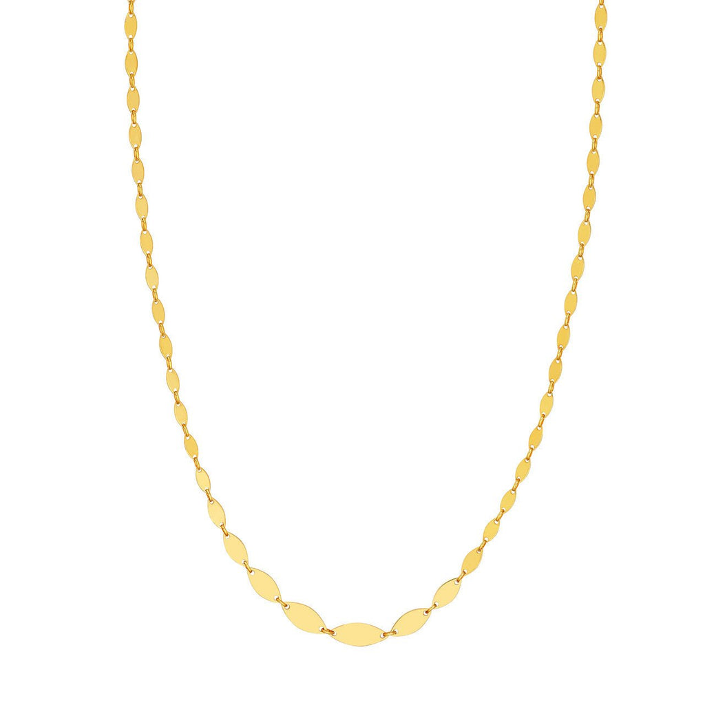 14K Gold Graduated Marquise Shape Necklace