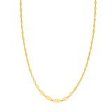 14K Gold Graduated Marquise Shape Necklace