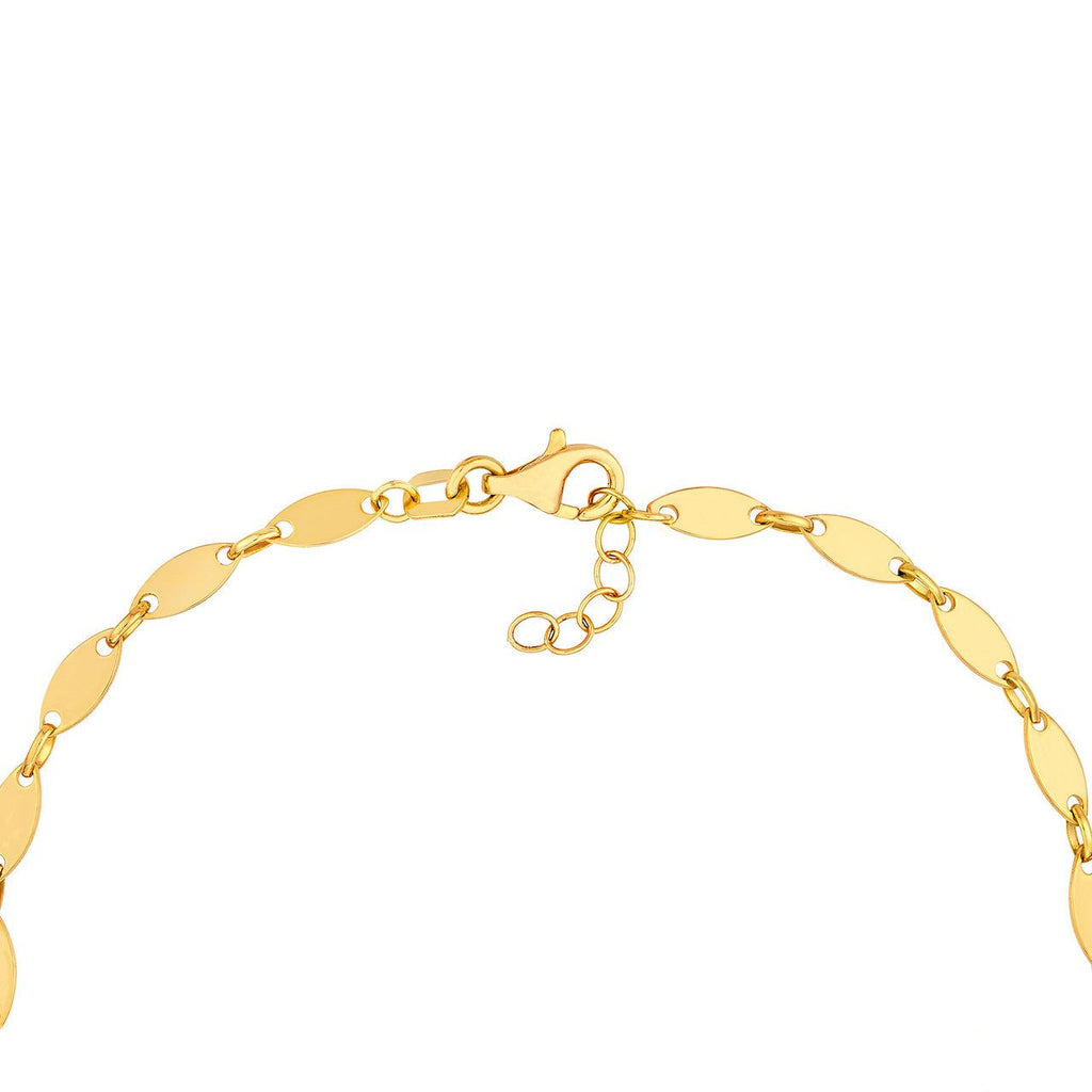 14K Gold Graduated Oval Link Chain Bracelet