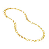 14K Gold Alternating Beaded Bar and Link Necklace