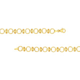 14K Gold Alternating Beaded Bar and Link Necklace