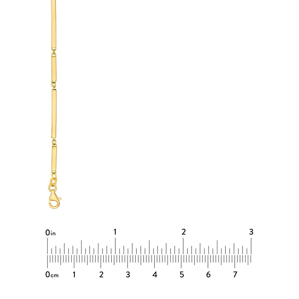 14K Gold Alternating Long and Short Bar Chain Necklace