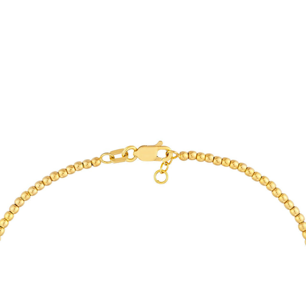 14K Gold 0.95MM Graduated Bead Chain Bracelet