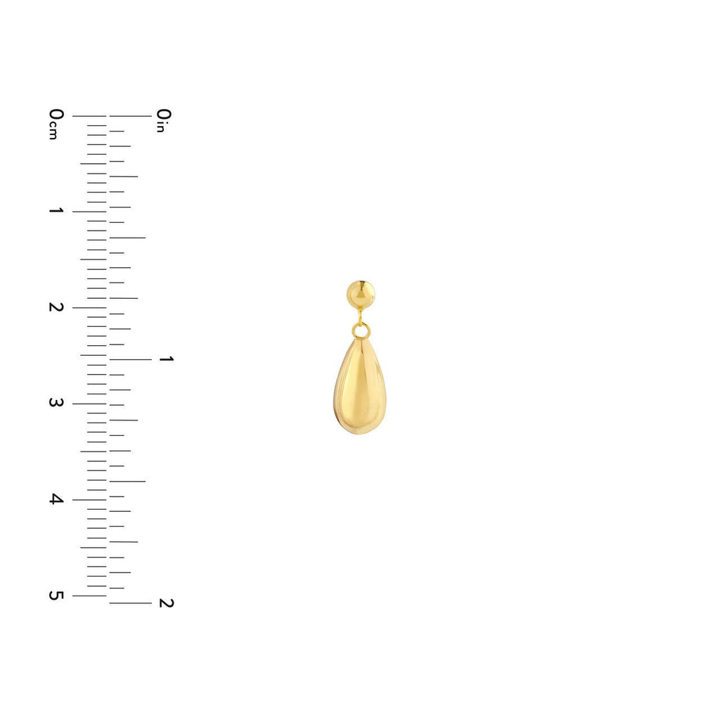 14K Gold Tear Drop Dangle Earrings