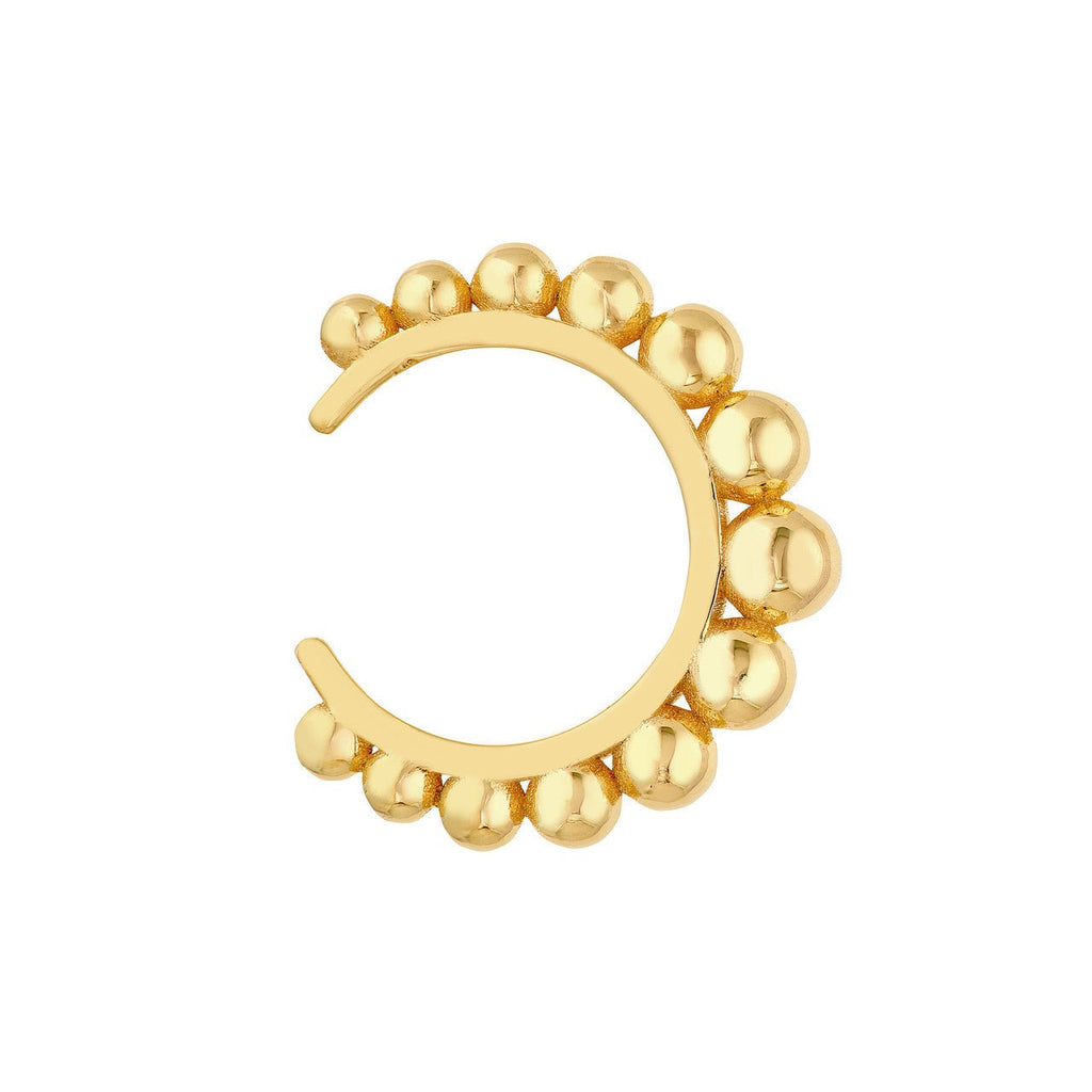 14K Gold Beaded Ear Cuff Earrings