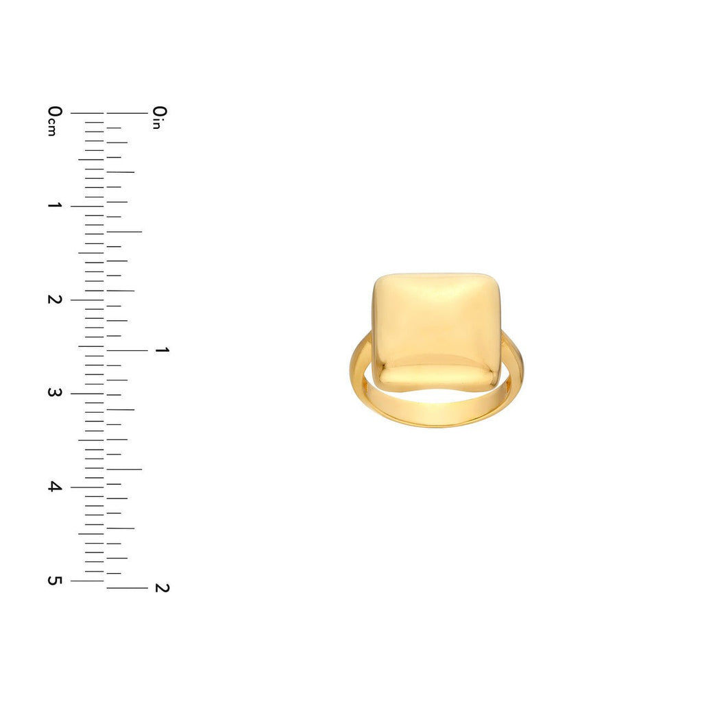 14K Gold Puffy Square Ring