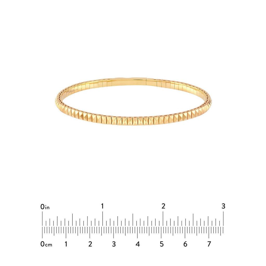 14K Gold Rectangle Studded Flexible Bangle