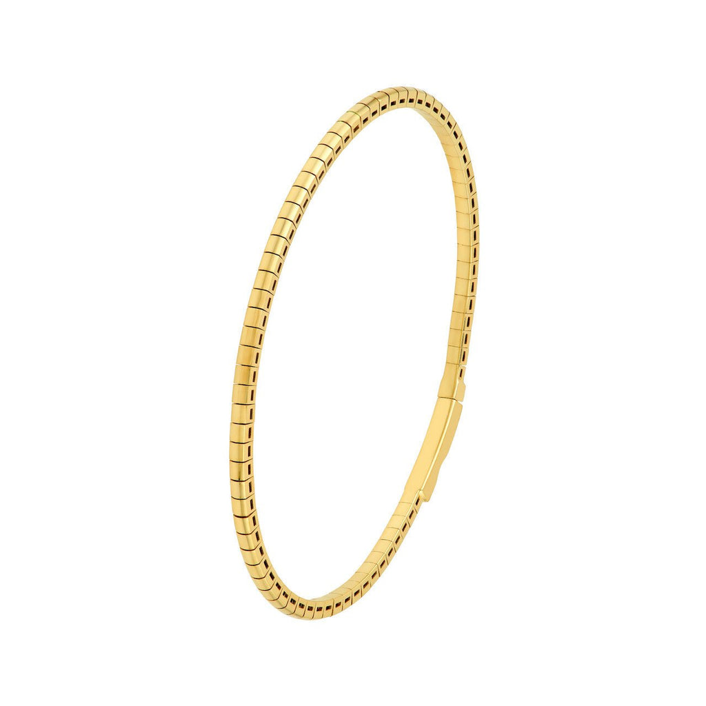 14K Gold Rounded Flexible Bangle