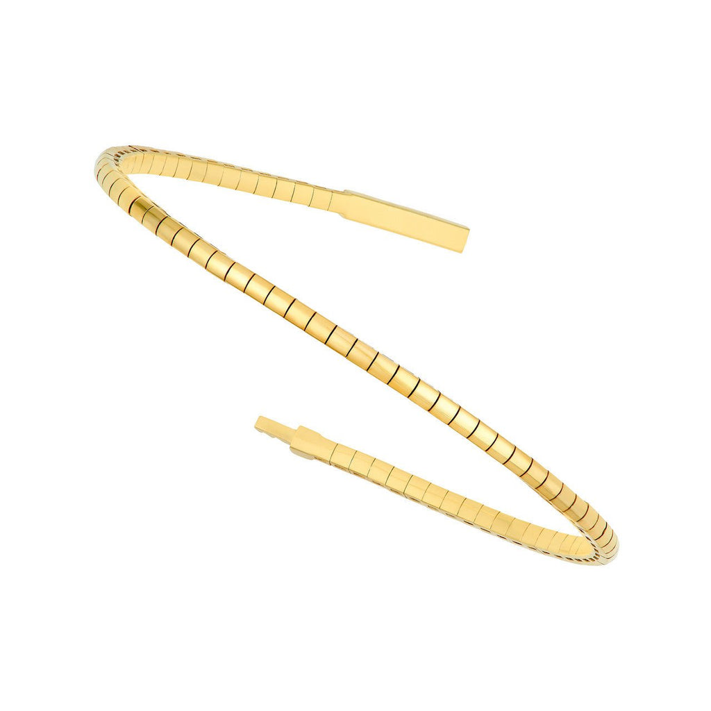 14K Gold Rounded Flexible Bangle